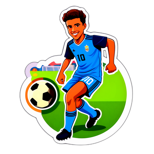 Sticker cu Marius Marin pe terenul de fotbal
