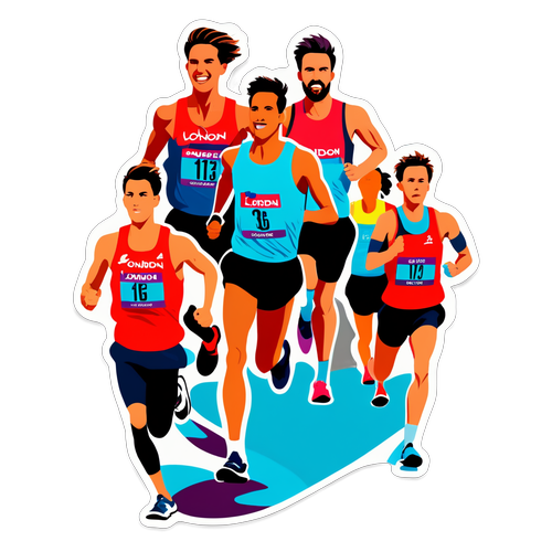 Gruppen af løbere i London Marathon