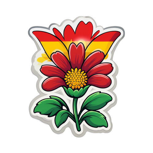 ¡Celebra tu Orgullo! El Sticker de Flores que Representa la Esencia Española