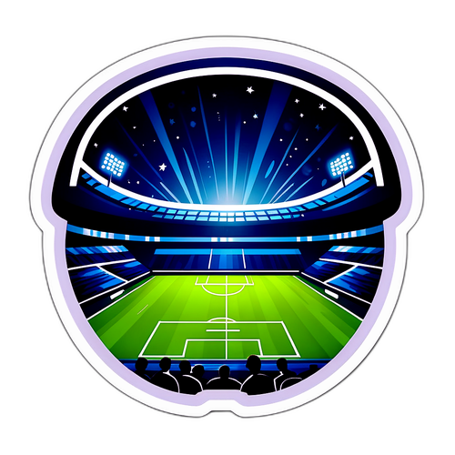 Sticker cu un meci de fotbal noaptea