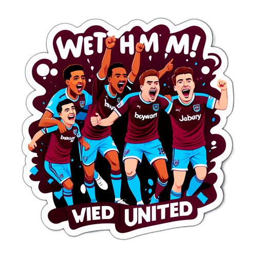 西漢姆聯球迷慶祝的動態插圖