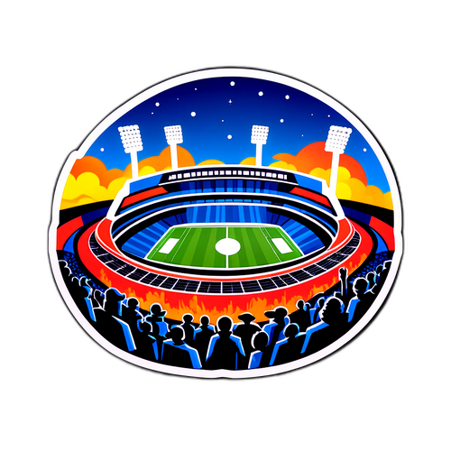 Berömda stadion under ljusen