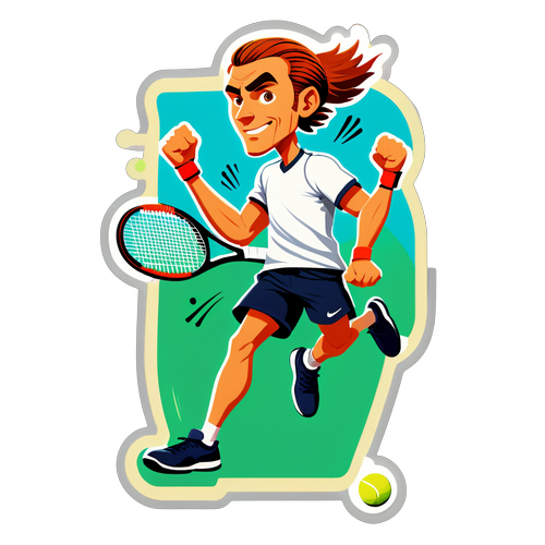 Holger Rune i en dynamisk tennisposition
