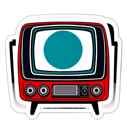 Retro Televisie Sticker