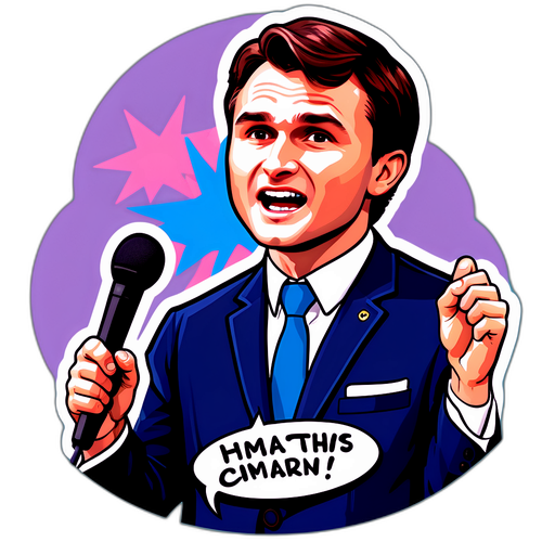 Un autocollant de Charlie Kirk en action lors d'un discours