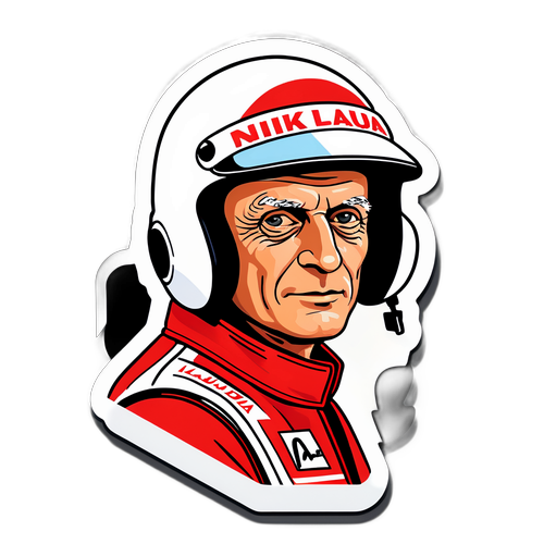 Niki Lauda autogramma utánzó retro stílusú matrica