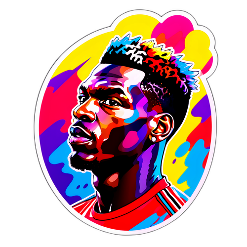 Ein Porträt von Paul Pogba in lebendigen Farben