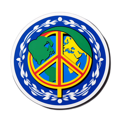 国际合作与和平象征贴纸