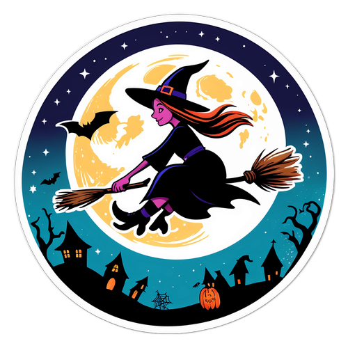 מדבקת הללוין עם מכשפה טובה