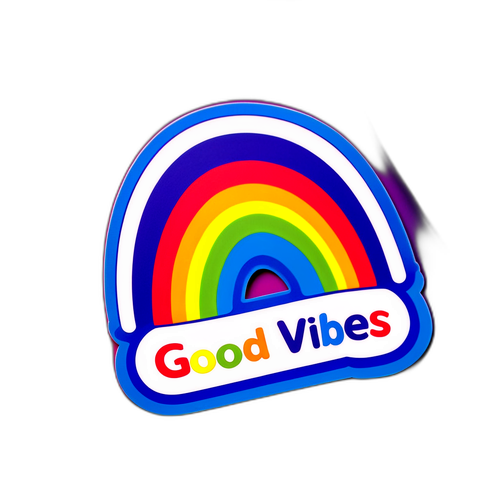 Malikhain na Sticker ng Mabangis na Rainbow