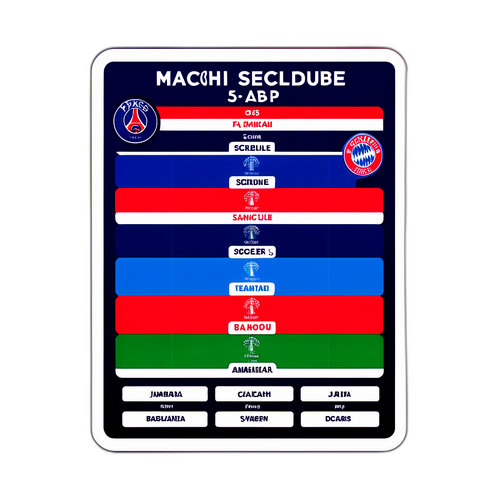 巴黎聖日耳曼與拜仁慕尼黑比賽日程貼紙