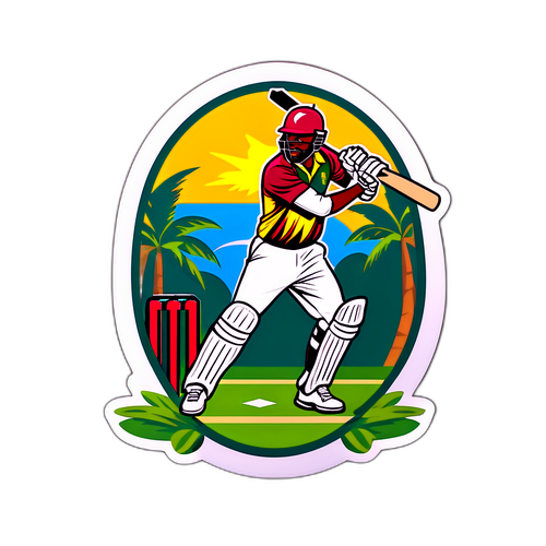 पश्चिमी भारत बनाम दक्षिण अफ्रीका क्रिकेट स्टिकर