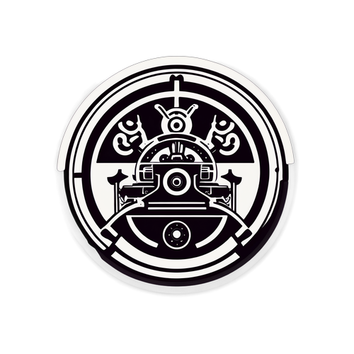 Retro Stylistyczny Sticker z Elementami Roku 1923