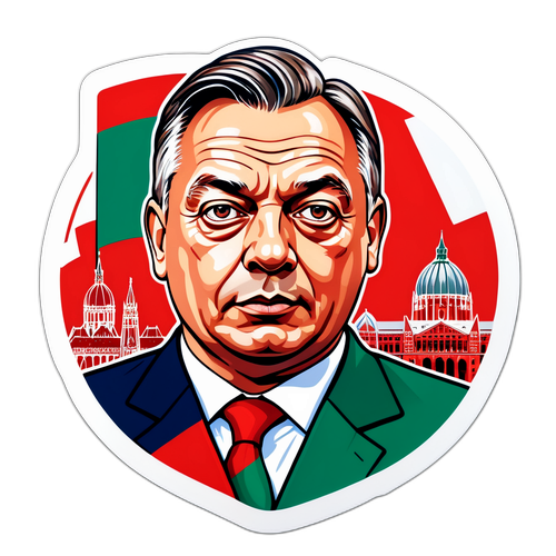 Viktor Orbán portréja magyar színekben