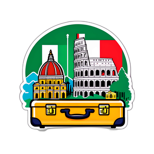 Sticker tematic de călătorie în Italia