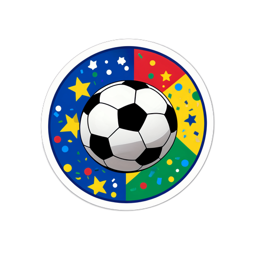 Sticker ter Eer van de Wedstrijd Frankrijk vs Brazilië