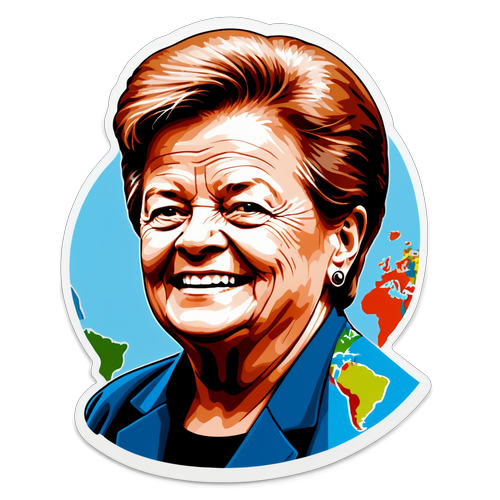 Kraftfull klistremerke av Gro Harlem Brundtland