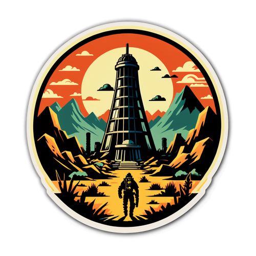 Den Ultimative Fallout Sticker: Oplev Post-Apokalypse Nostalgia med Ikoniske Vartegn!