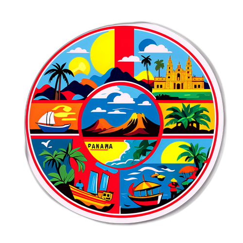 파나마 문화 요소를 강조하는 예술 스티커