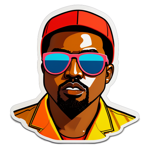 Kanye West ikonikus napszemüvegei pop-art stílusban