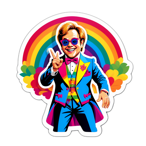 Fröhlicher Elton John Aufkleber