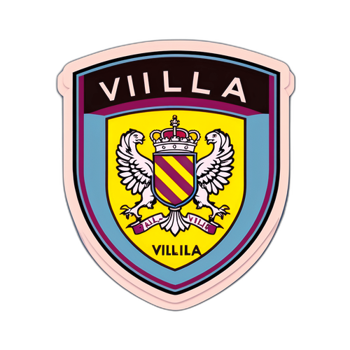 Nhãn dán phong cách retro với biểu tượng Aston Villa