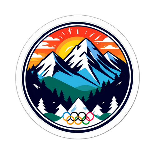 Peisaj montan sălbatic cu logo-ul Jocurilor Olimpice de Iarnă 2026