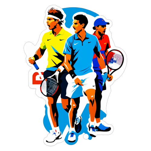 Die Tennis-Duell der Giganten: Nadal vs. Djokovic in einem Atemberaubenden Sticker!