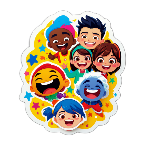 Autocollant humoristique avec des personnages de Star Academy