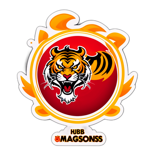 हब्बल Tigers बनाम मंगलुरु Dragons क्रिकेट मैच पर एक स्टिकर