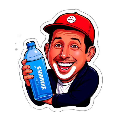Autocolant amuzant cu un caricatură a lui Adam Sandler