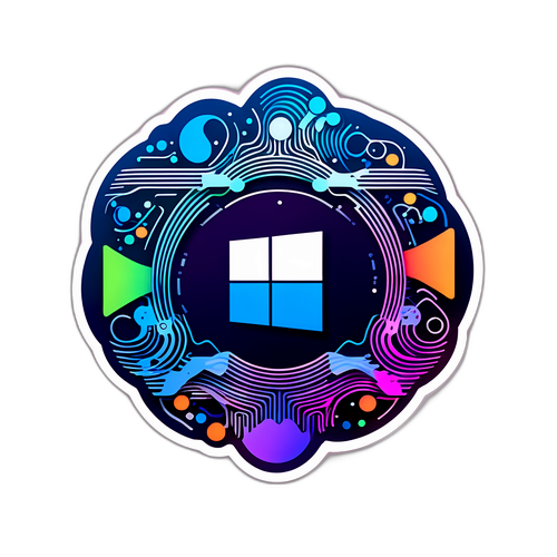 Uwakilishi wa Sanaa wa Nembo ya Microsoft na Mifumo ya Teknolojia
