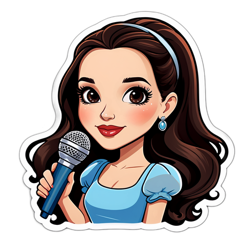 Diseño de una pegatina de Natalia Oreiro en estilo caricatura