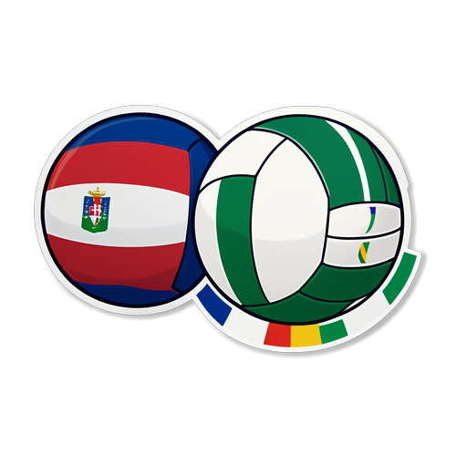 Volleyball, Amicizia e Competizione: Scopri il Sticker Colorato che Celebra le Olimpiadi!