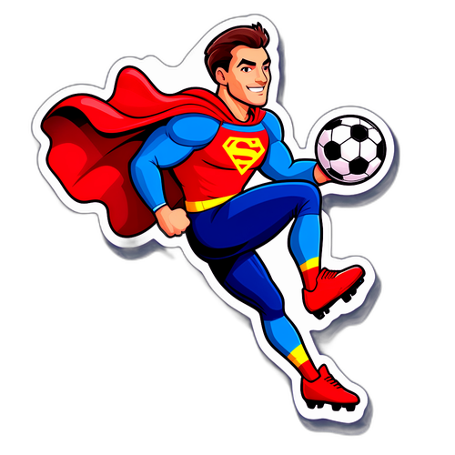 Stiker Elkan Baggott dalam Kostum Superhero