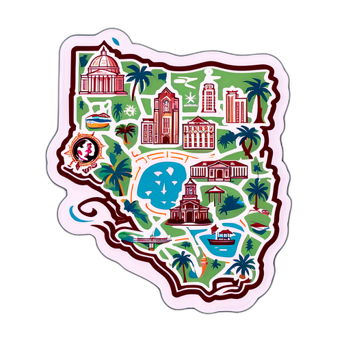 Where is Florida State University? Illustrated Map Sticker