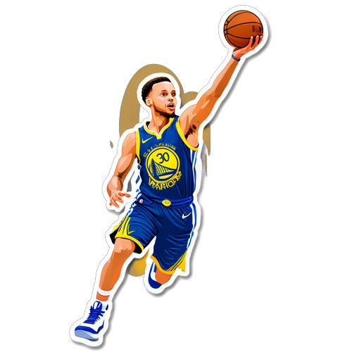 Sticker ni Stephen Curry na Nagtatala ng Three-Pointer