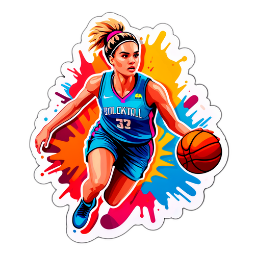 Dynamic Basketball Dribbler Sticker