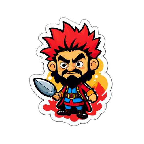 Крутий стікер з персонажем Ермаком, що розповідає про його історичні пригоди