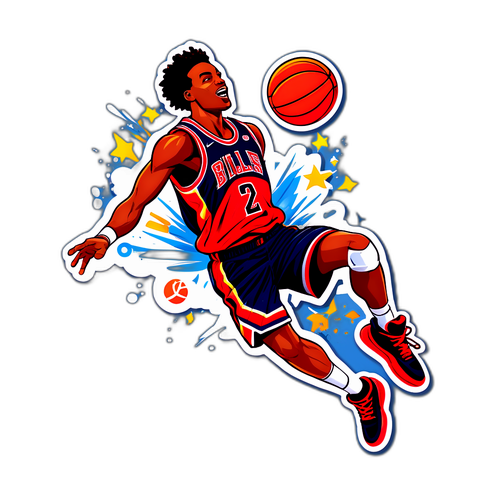 Dynamic Slam Dunk Sticker of Miles McBride