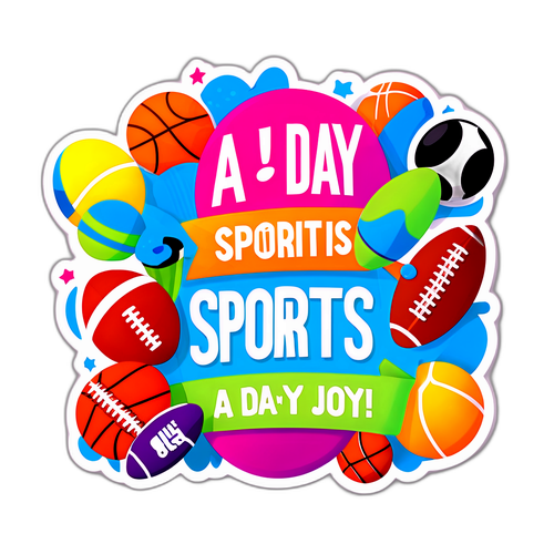 Ілюстрація активного способу життя з нагадуванням 'День без спорту – це день без радості!'