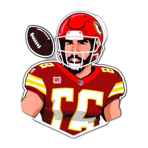 Stiker Travis Kelce dengan Bola Sepak