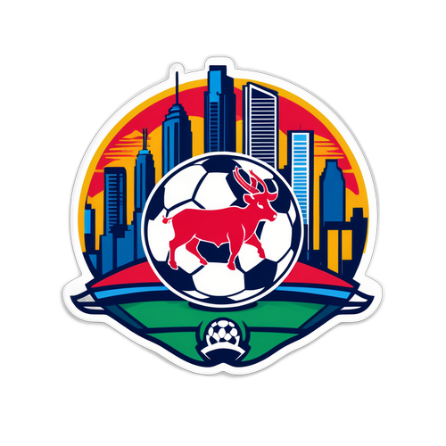 Adesivo Stylish NY Red Bulls con Skyline di Miami
