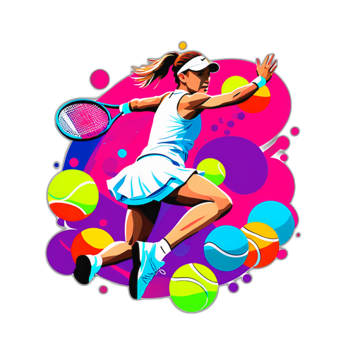 An Artistic Sticker of a Female Tennis Player