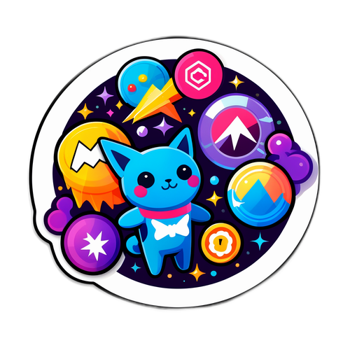 रोमांचक डिजिटल कला स्टिकर