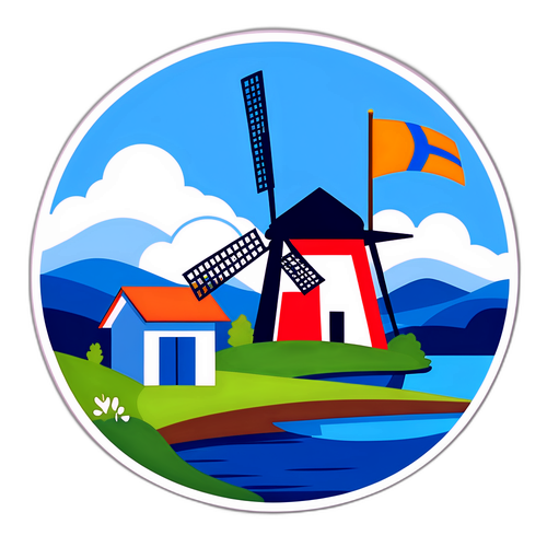 Rekaan Abstrak Bendera Finland dan Belanda