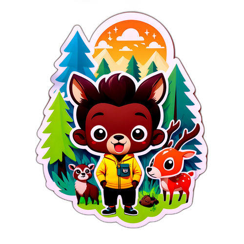 Een leuke en quirky sticker van Samuel Bambi