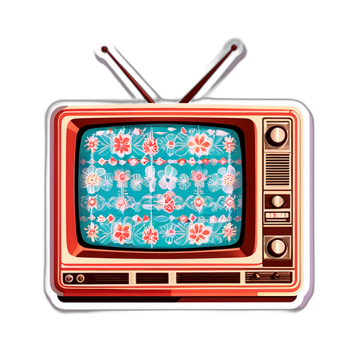 Retro TV2 med mønster