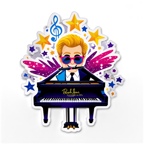Elton Johns ikoniske briller og piano
