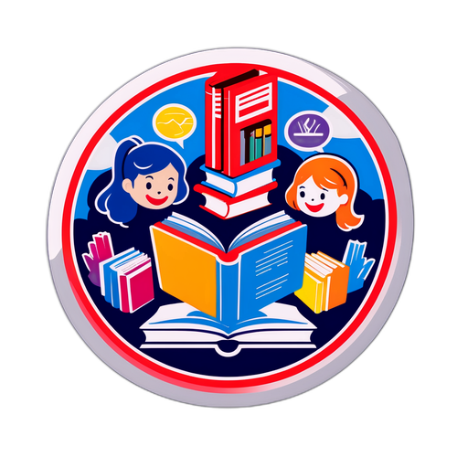 Un sticker que simboliza la reforma educativa